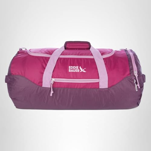 Eddie Bauer Stowaway Packable Duffel Bag| Travel | Foldable | Lightweight | Durable | Ripstop Polyester | 23" Length | 45L Capacity - Port Red