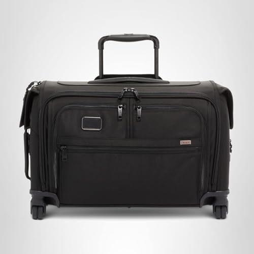 TUMI - Alpha Garment 4 Wheeled Carry-On - Garment Compartment Fits 6 Suits or Dresses - Carry On Luggage for Travel - Black