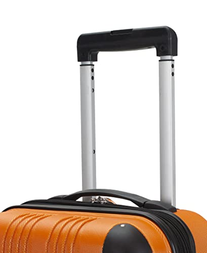 Rockland London Hardside 3 Piece Expandable Spinner Wheel Luggage Set, (20"/24"/28"), Orange