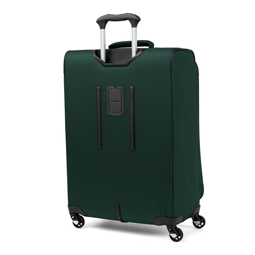 Travelpro Maxlite 5 Softside Expandable Luggage with 4 Spinner Wheels, Lightweight Suitcase, Men and Women, Forest Green, Checked-Medium 25-Inch