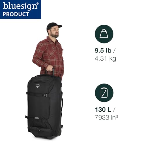 Osprey Sojourn Shuttle 36"/130L Wheeled Duffel Luggage, Black