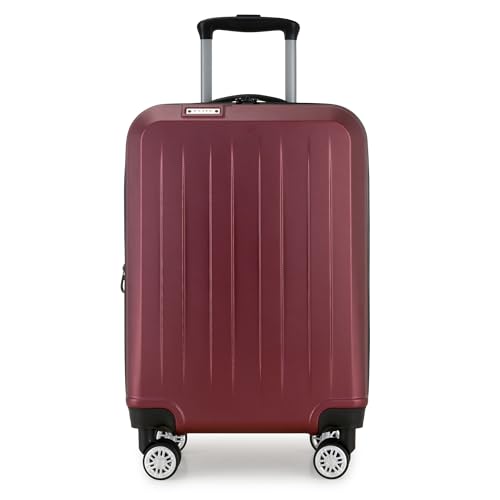 Elite Luggage Expandable Hardside Spinner Luggage, Burgundy, 21" Carry-on