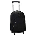 Rockland Double Handle 17" Rolling Backpack, Black