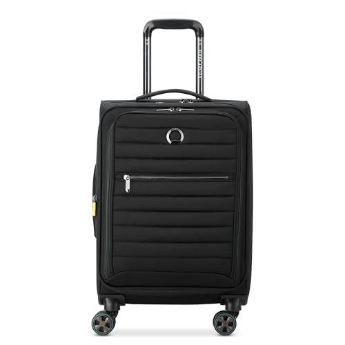 DELSEY PARIS Cruise 3.0 Softside Expandable Luggage with Spinner Wheels, Black, Carry On 20 Inch