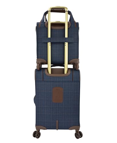 London Fog Brentwood IV 15" 4-Wheel Under the Seat Bag, Midnight Blue