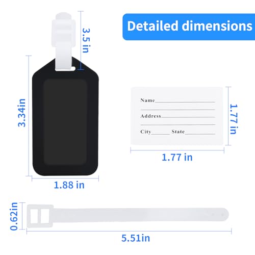 AskBed 6 Pack Luggage Tags, Cruise Bag Tags with ID Info Card for Suitcases, Bag and Baggage, Travel Essentials