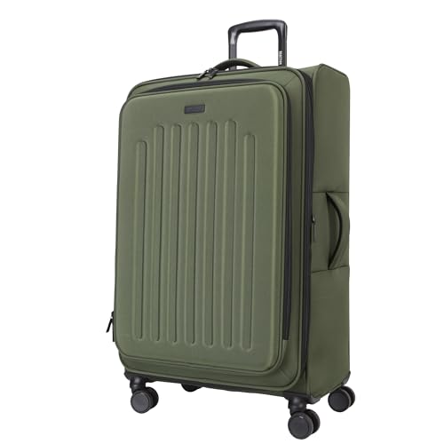 Kenneth Cole REACTION The Venturer 28-Inch Carry-On Lightweight Durable Softside 8-Wheel Spinner Cabin Size Luggage, Olive
