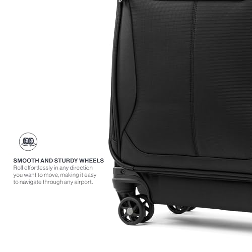 Travelpro Tourlite Softside 25" Expandable Luggage with 4 Spinner Wheels, Lightweight Suitcase, Checked Medium, Black