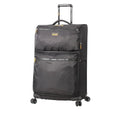 LUCAS Designer Luggage Collection - Expandable 24 Inch Softside Bag - Durable Mid-sized Ultra Lightweight Checked Suitcase with 8-Rolling Spinner Wheels (Black)