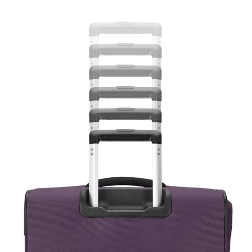 Samsonite Soft-Sided 29-Inch Lightweight Large Checked Expandable Element Suitcase: Durable, 360° Spinner Wheels, Adjustable Telescopic Handle, 2 Front & 1 Side Pocket- Purple