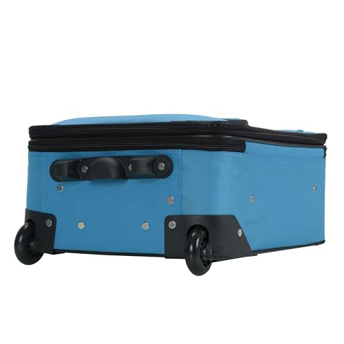 Rockland Fashion Softside Upright Luggage Set, Expandable, Wheel, Telescopic Handle,Turquoise, 2-Piece (14/19)