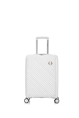 Rockland Prague Hardside Luggage with Spinner Wheels, Ivory, 3-Piece Set (20/24/28)