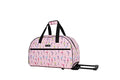 Betsey Johnson Designer Carry On Luggage Collection - Lightweight Pattern 22 Inch Duffel Bag- Weekender Overnight Business Travel Suitcase with 2- Rolling Wheels (Colorful Flamingo)