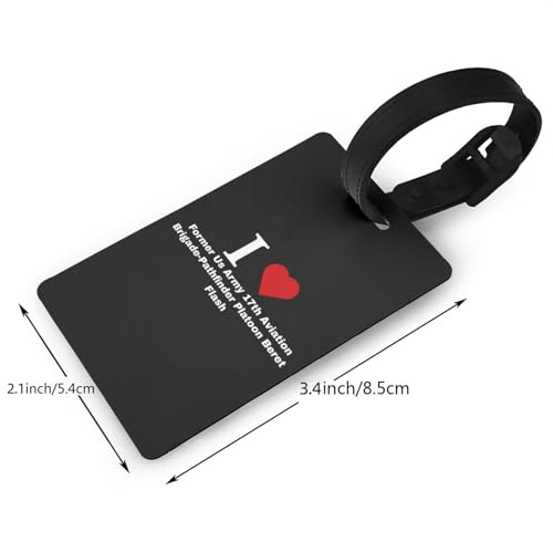 I Love Former Us Army 17th Aviation Brigade-Pathfinder Platoon Beret Flash Luggage Tags for Suitcases Travel Tags ID Labels for Women Men Travel Bag Luggage Accessories