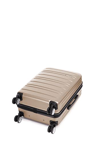 Rockland Irvine Hardside Spinner Wheel Luggage, Champagne, 19", 23", 27"