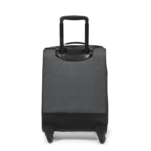 EASTPAK TRANS4 S – 44L Small Cabin Wheeled Luggage, Two Compartments, TSA Lock, 360° Spinner Wheels, and Telescopic Handle, Black Denim