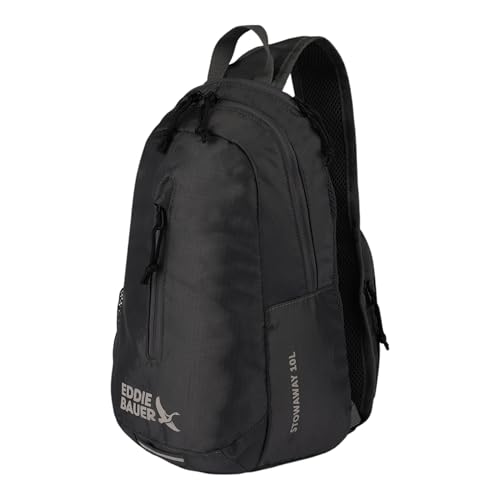 Eddie Bauer Stowaway Packable Sling Bag | Foldable | Travel | Outdoor | Lightweight | Compact | Everyday Carry | Ripstop Nylon | 10L - Dark Smoke