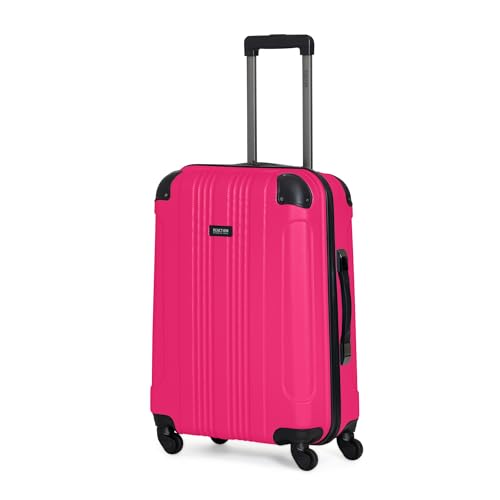 Kenneth Cole REACTION Out of Bounds Lightweight Hardshell 4-Wheel Spinner Luggage, Magenta, 24-Inch Checked