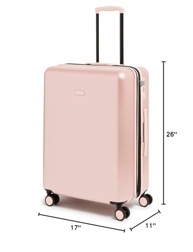 Hardside Rolling Suitcase Luggage, Rose Quartz, 26" Check In