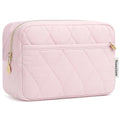 Noozion Makeup Bag Travel Toiletry Bag, Puffy Padded Cosmetic Bag for Women, Makeup Organizer Case, Wide-open Pouch Purse, Travel Essentials