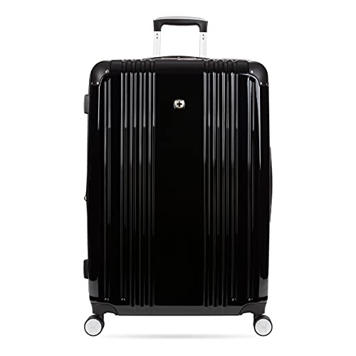 SwissGear 7786 Hardside Expandable Luggage with Spinner Wheels, Black, Checked-Large 27-Inch