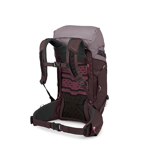 Osprey Kyte LT 35L Women's Backpacking Backpack - Lightweight Hiking & Travel Bag with Waterproof Raincover, Graphite Purple