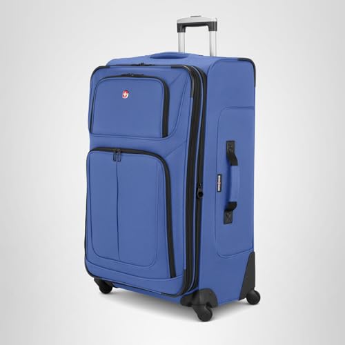 SWISSGEAR Sion Softside Expandable Spinner Luggage Durable Lightweight Travel Suitcase, Regatta, Checked-Large