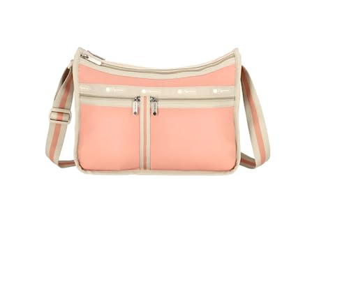 LeSportsac Ballet Deluxe Everyday Crossbody Bag + Cosmetic Bag, Style 7507/Color R084, Peach Glow/Buff 2 Tone Spectator, Lightweight Ripstop Nylon in New Environmentally Conscious Recycled Material