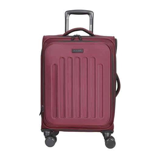 Kenneth Cole REACTION The Venturer 2-Piece Softside 8-Wheel Spinner Luggage Travel Set: 20" Carry-On & 28" Checked Suitcase, Wine
