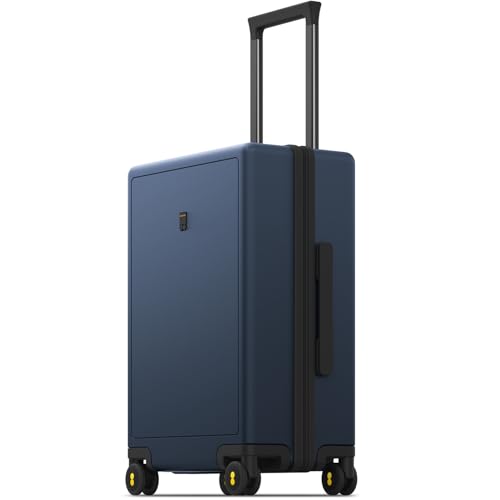 LEVEL8 Carry on Luggage Airline Approved, Carry-on Suitcases with Wheels, Lightweight Hardside Luminous Textured Luggage for Travel with Tsa Lock, 20 Inch, Navy