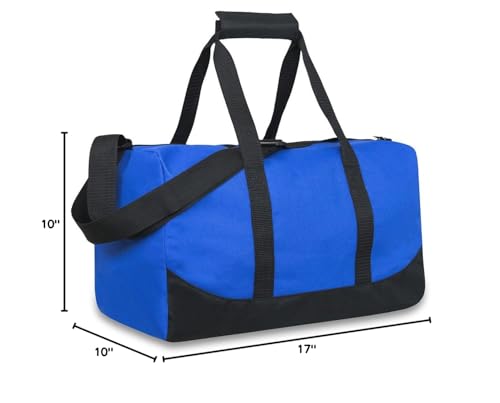 30 Liter, 17 Inch Canvas Duffle Bags for Men and Women – Travel Weekender Overnight Carry-On Shoulder Duffel Tote Bags (Blue)