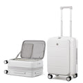 MILADA 20-Inch Expandable Carry On Luggage, Hard Shell Top-Opening Luggage with Wheels, TSA-Approved Small Travel Bag for Men and Women Carry-On Suitcase, White