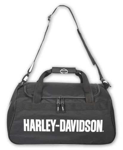 Harley-Davidson Eagle U-Shaped Zipper Rugged Graphic Duffel Bag – Black