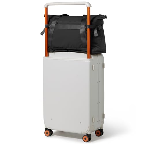 mixi 20 Inch Wide Handle Carry On Luggage with Front Laptop Pocket and 17 Inch Travel Tote Bag as a set