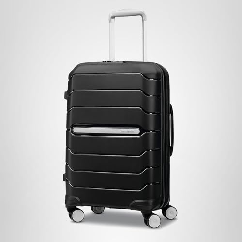 Samsonite Freeform Hardside Carry-On Luggage with Spinner Wheels - Hardshell Suitcase - TSA, Airline-Approved - Expandable Hard Shell, Smooth Rolling Wheels for Lightweight Travel – Black