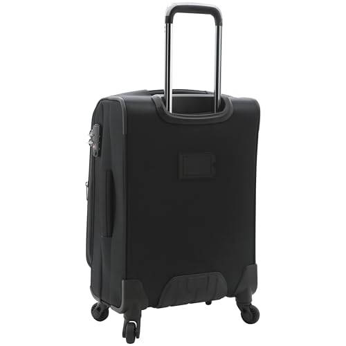 TRAVELERS CLUB Explorer 28" Suitcase Expandable Softside Spinner Check-in Luggage With 360 4 Wheel System - BLACK