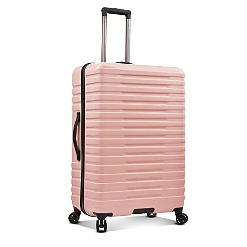 U.S. Traveler Boren Expandable Hardside Rugged Travel Luggage with 8 Spinner Wheels, Rose Pink, Checked-Large 30-Inch