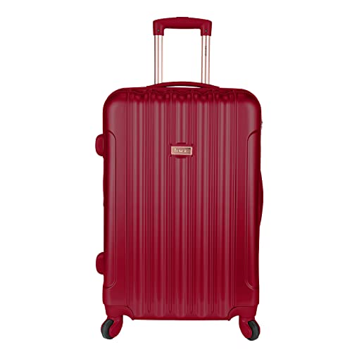 kensie Women's Alma Hardside Spinner Luggage,Expandable, Japanese Carmine Red, 3 Piece Set (20/24/28)