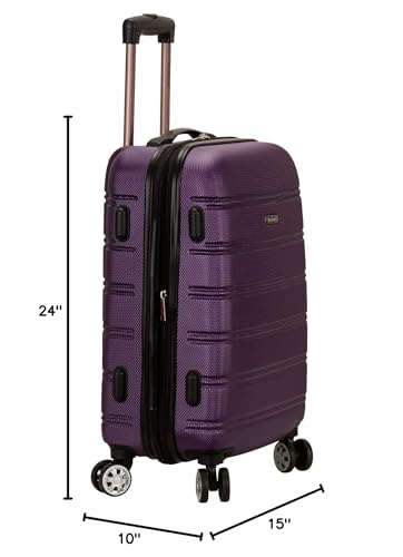 Rockland Melbourne Hardside Expandable Spinner Wheel Luggage, Medium 24", Purple