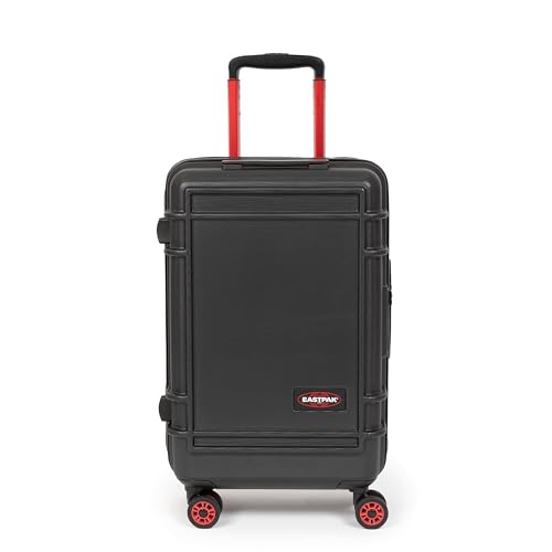 EASTPAK Resist'R Zip Cabin – 28L Hardshell Carry-On with Dual Compartments, 360° Spinner Wheels, TSA Lock & Telescopic Handle, Black