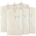 Aliceset 6 Pcs 24 x 40 Inches Cotton Garment Bags for Hanging Clothes, Canvas Suit Bags for Clothes Coats Jackets Shirts Closet Storage Travel Gusseted Hanging Garment Cover