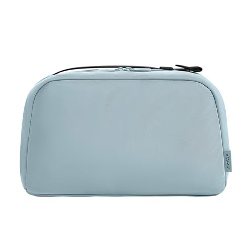 Away Amazon Exclusive Large Toiletry Bag - Water-Repellent Travel Toiletry Bag with Clamshell Opening, Interior Compartments, Exterior Zip Pocket - Sky Blue