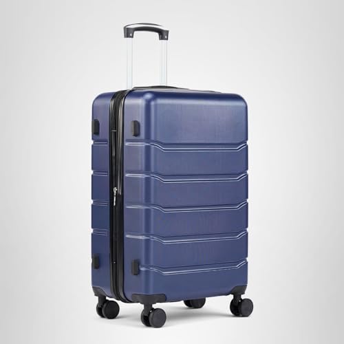 Sweetcrispy 29 Inch Carry On Luggage, ABS Hard Shell Lightweight Rolling Suitcase with Smooth Spinner Wheels and Built-in TSA Lock, Travel Suitcase for Business and Holiday Trips, Navy Blue