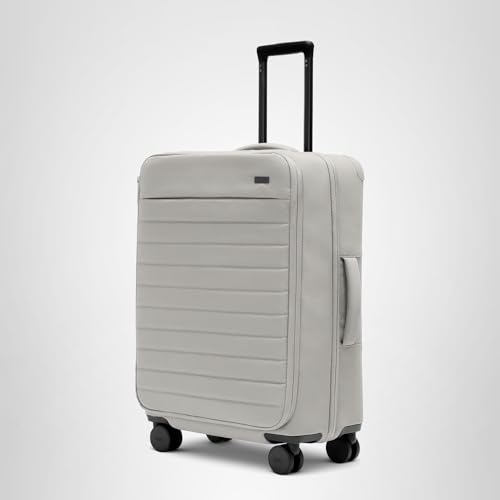 Away Softside Medium Checked Suitcase, 26 Inch Expandable Luggage For Men & Women, Durable Nylon Exterior, TSA Approved Lock, Ideal For Trips 1-2 Weeks, Cloud Gray