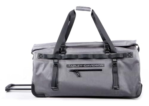 Harley-Davidson 29" Waterproof Adventure Large Wheeling Duffel Bag, Silver/Black