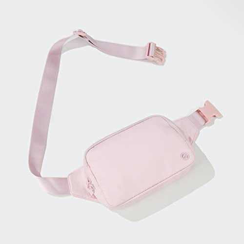 Pander Belt Bag Large 2L, Nylon Fanny Pack Purse for Women and Men with Adjustable Strap, Pink