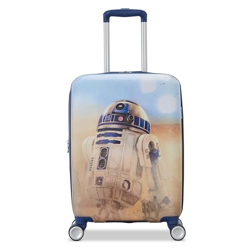 American Tourister R2D2 CARRY-ON SPINNER Luggage - Airline Approved, Durable Hardshell with RightHeight Adjustable Handle - Expands 1.5in - Roll Confidentially with Dual 360 Spinner Wheels