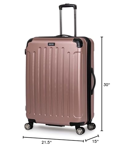 Kenneth Cole REACTION Renegade Luggage Expandable 8-Wheel Spinner Lightweight Hardside Suitcase, Rose Gold, 28-Inch Checked