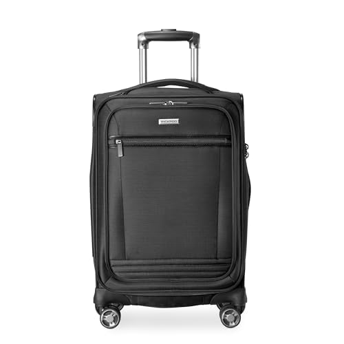 Ricardo Beverly Hills Avalon Softside Luggage Made with Sustainable 100% Recycled PET (rPET), Lightweight, Eco-Friendly Travel, Expandable, Dual Spinner Wheels, Black, 20-inch