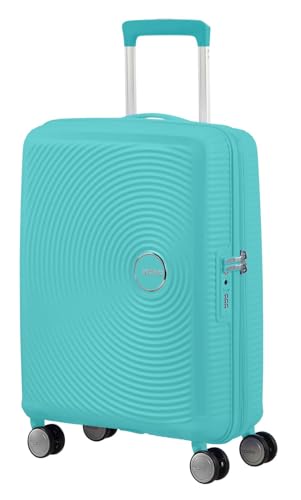 American Tourister Soundbox, Blue (Poolside Blue), Spinner S EXP (55 cm - 35.5/41 L), Soundbox